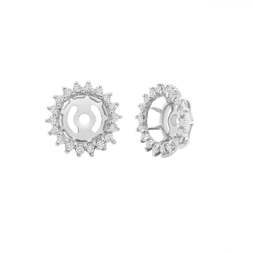 Diamond Earring Jackets 14K White Yellow Or Rose Gold and Platinum Quality  | eBay